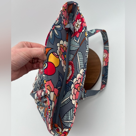 Vera Bradley Glenna Tropical Evening Tote Bag Purse Gray Pink Orange Floral - Picture 11 of 12